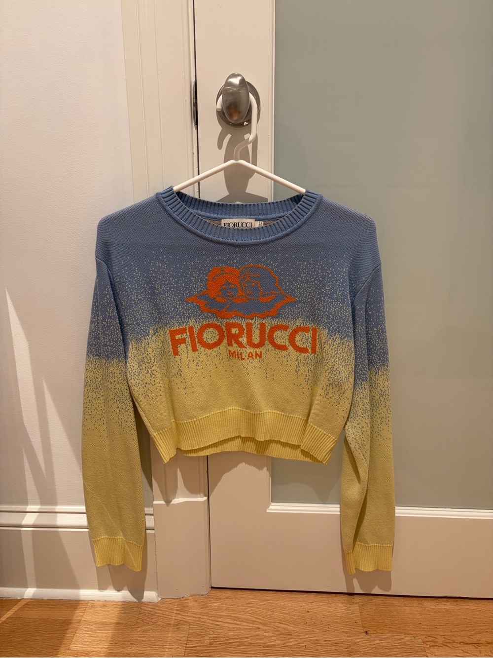 Fiorucci Blue to Yellow Ombre Logo Sweatshirt
